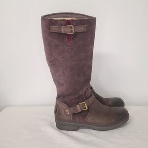 Ugg Thomsen Tall Waterproof Leather Shearling Lined Boots sz 6.5 1005268